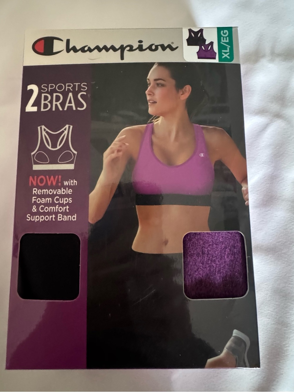 Champion 2-Pack Sports Bras - Purple and Black NWT